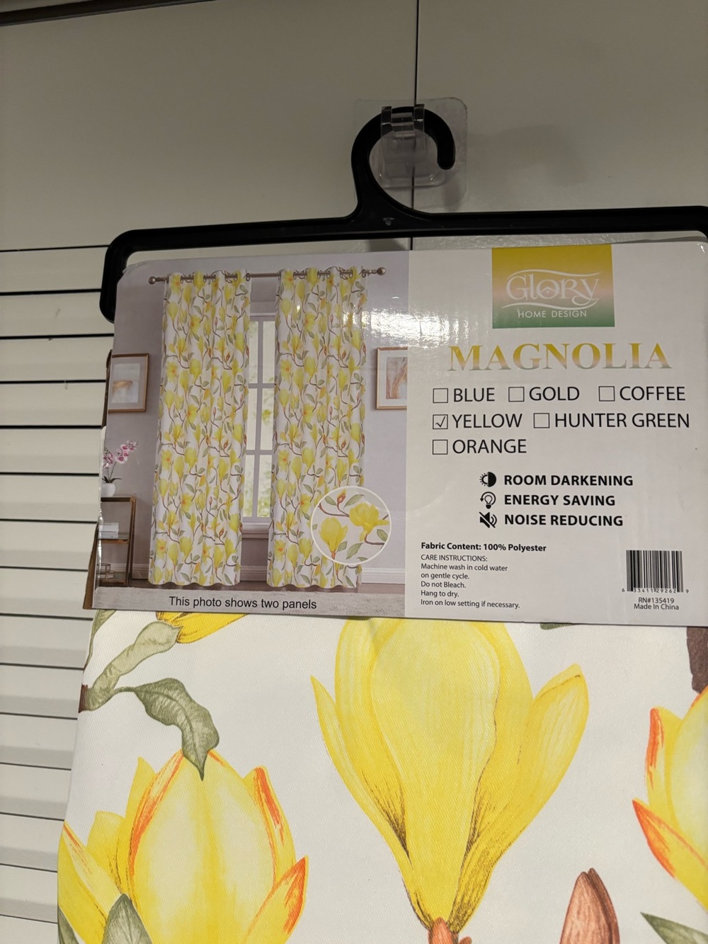 1 pair of Magnolia Yellow Curtain Panel